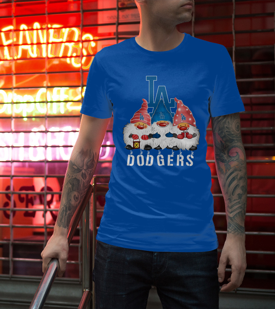 Los Angeles Dodgers Merry Christmas Happy Holidays Gnomes T-Shirt