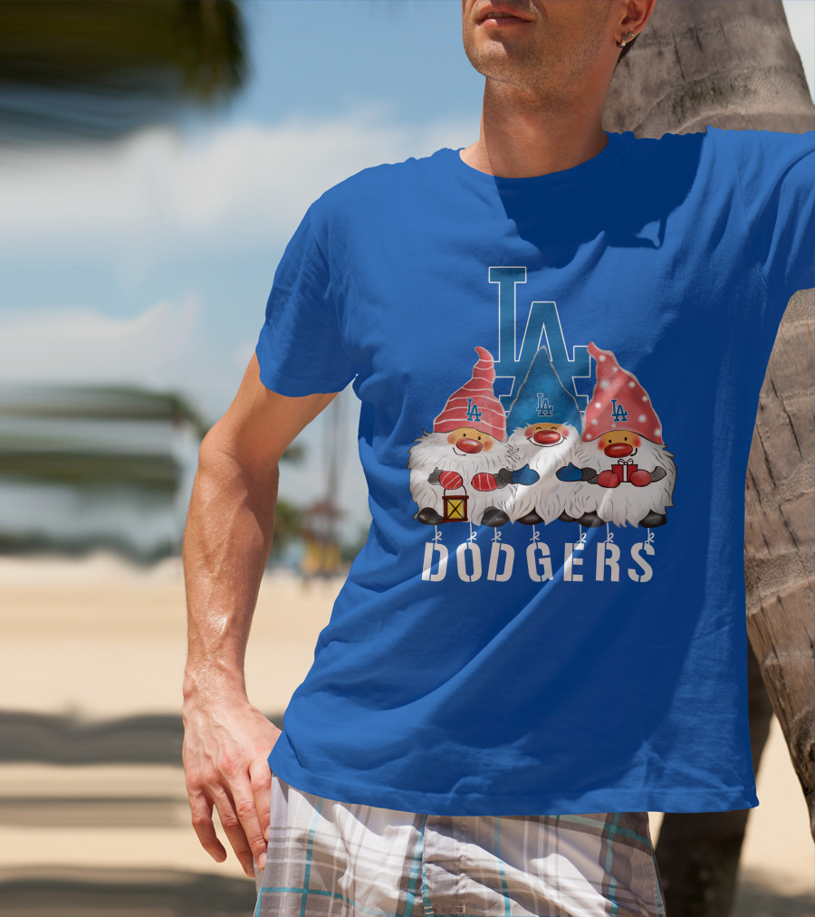 Los Angeles Dodgers Merry Christmas Happy Holidays Gnomes T-Shirt