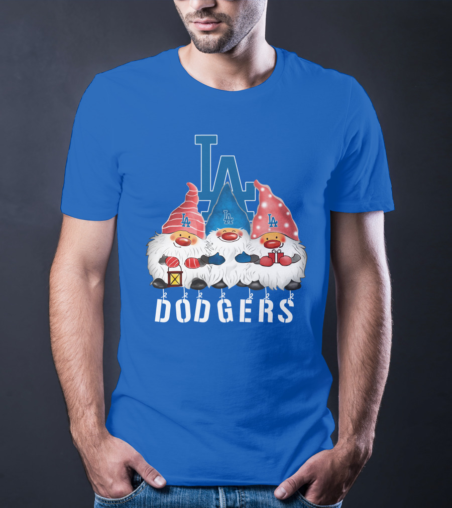 Los Angeles Dodgers Merry Christmas Happy Holidays Gnomes T-Shirt