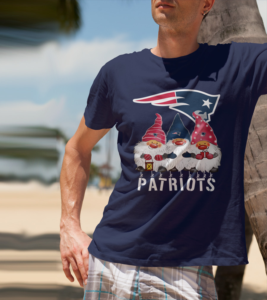 New England Patriots Merry Christmas Happy Holidays Gnomes NFL T-Shirt