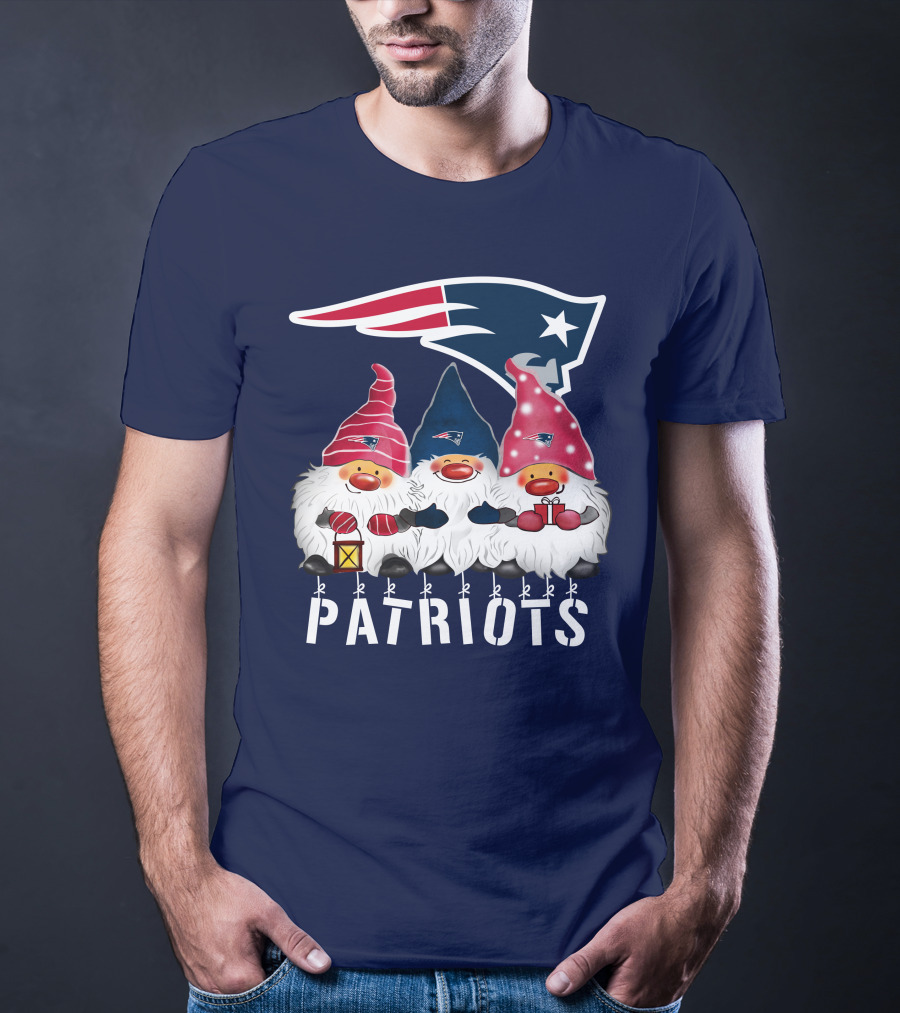 New England Patriots Merry Christmas Happy Holidays Gnomes NFL T-Shirt