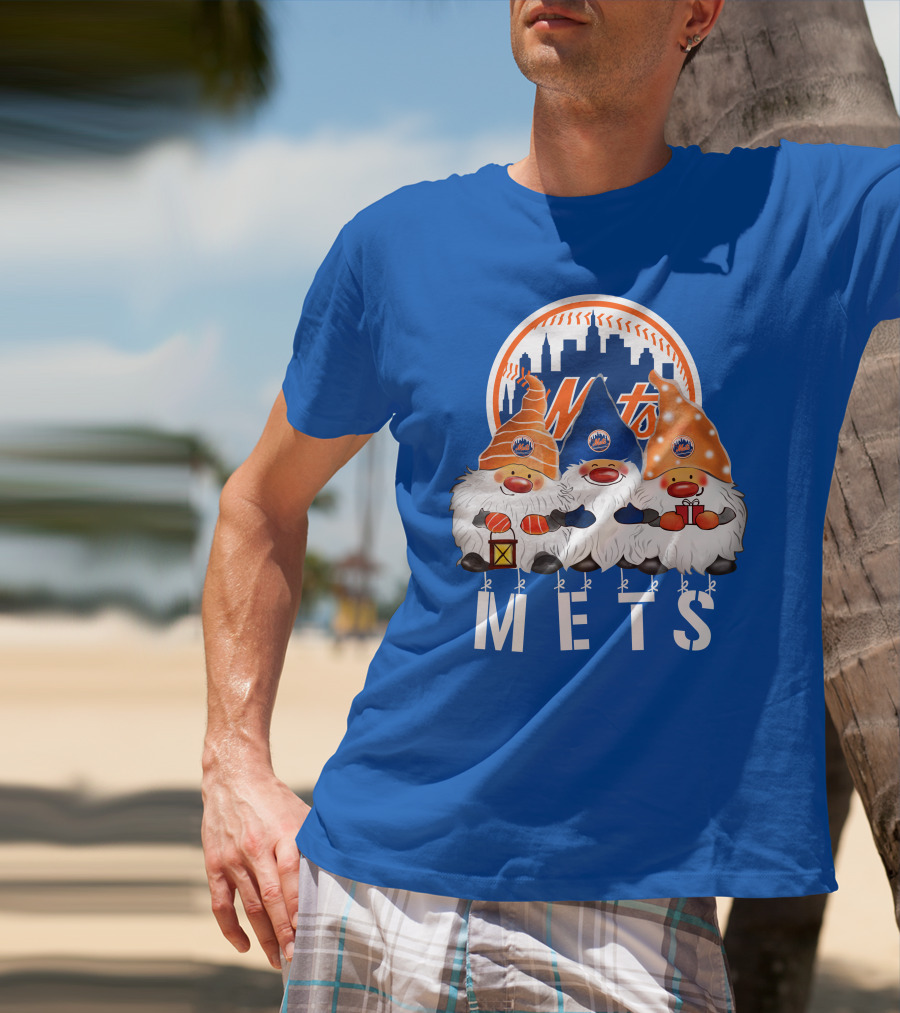 New York Mets Merry Christmas Happy Holidays Gnomes T-Shirt