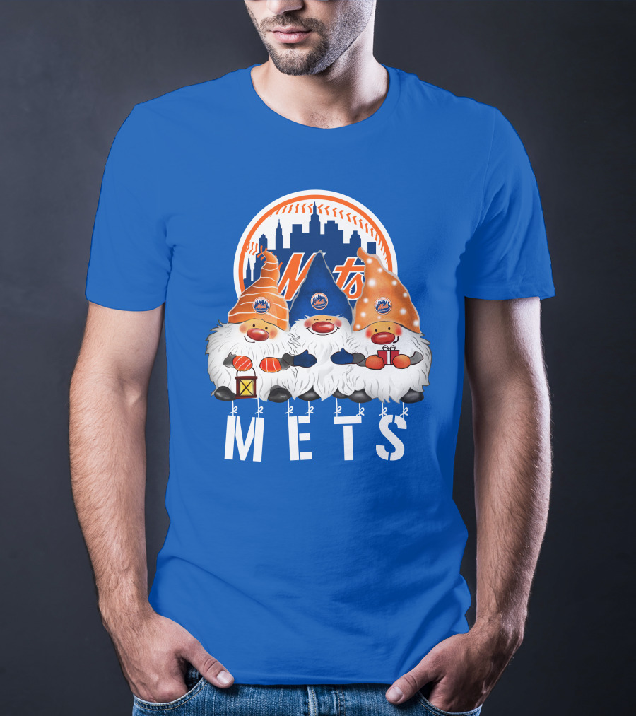New York Mets Merry Christmas Happy Holidays Gnomes T-Shirt