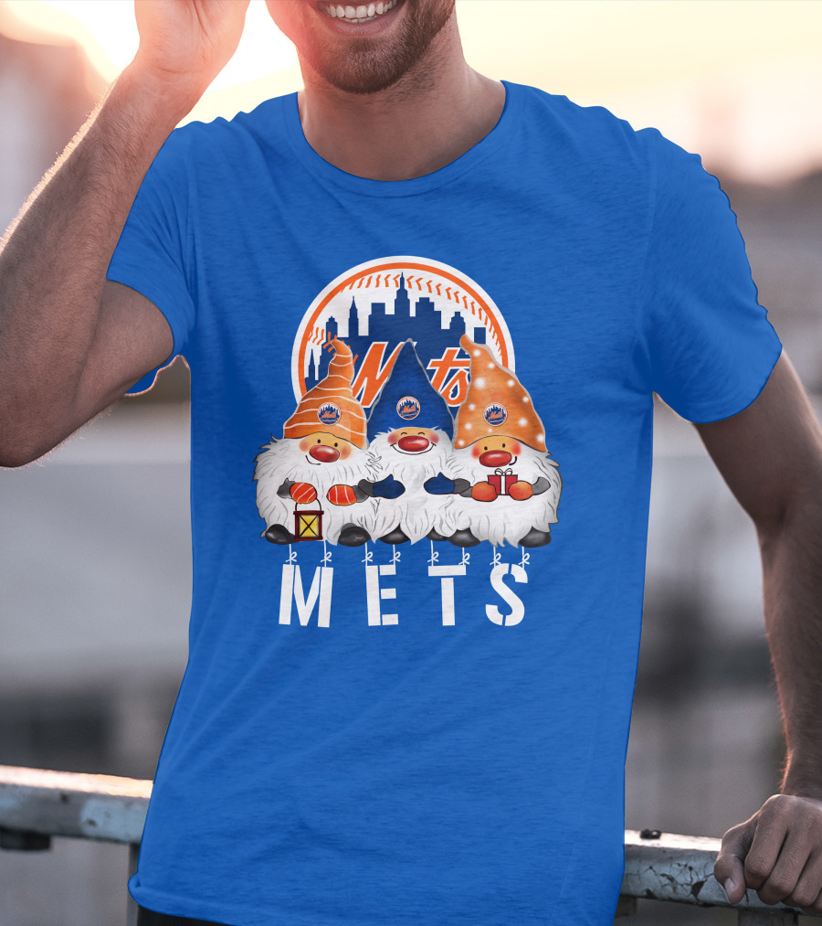 New York Mets Merry Christmas Happy Holidays Gnomes T-Shirt