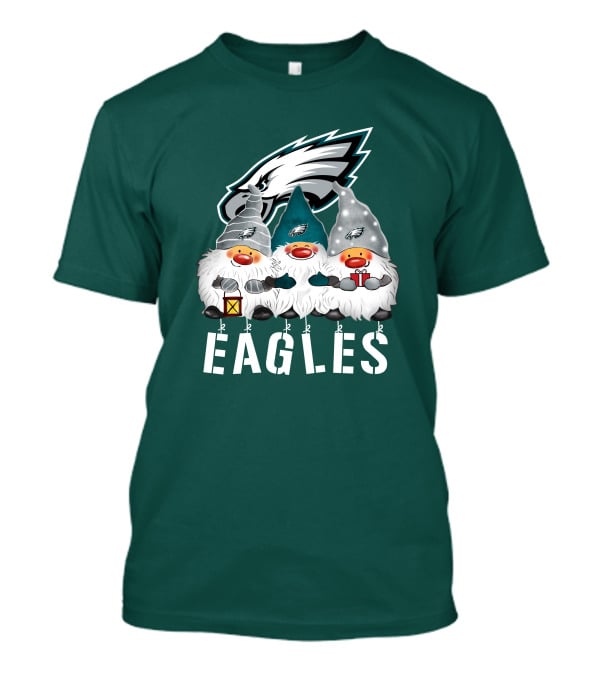 Philadelphia Eagles Christmas Gnomes Happy Holidays T-Shirt
