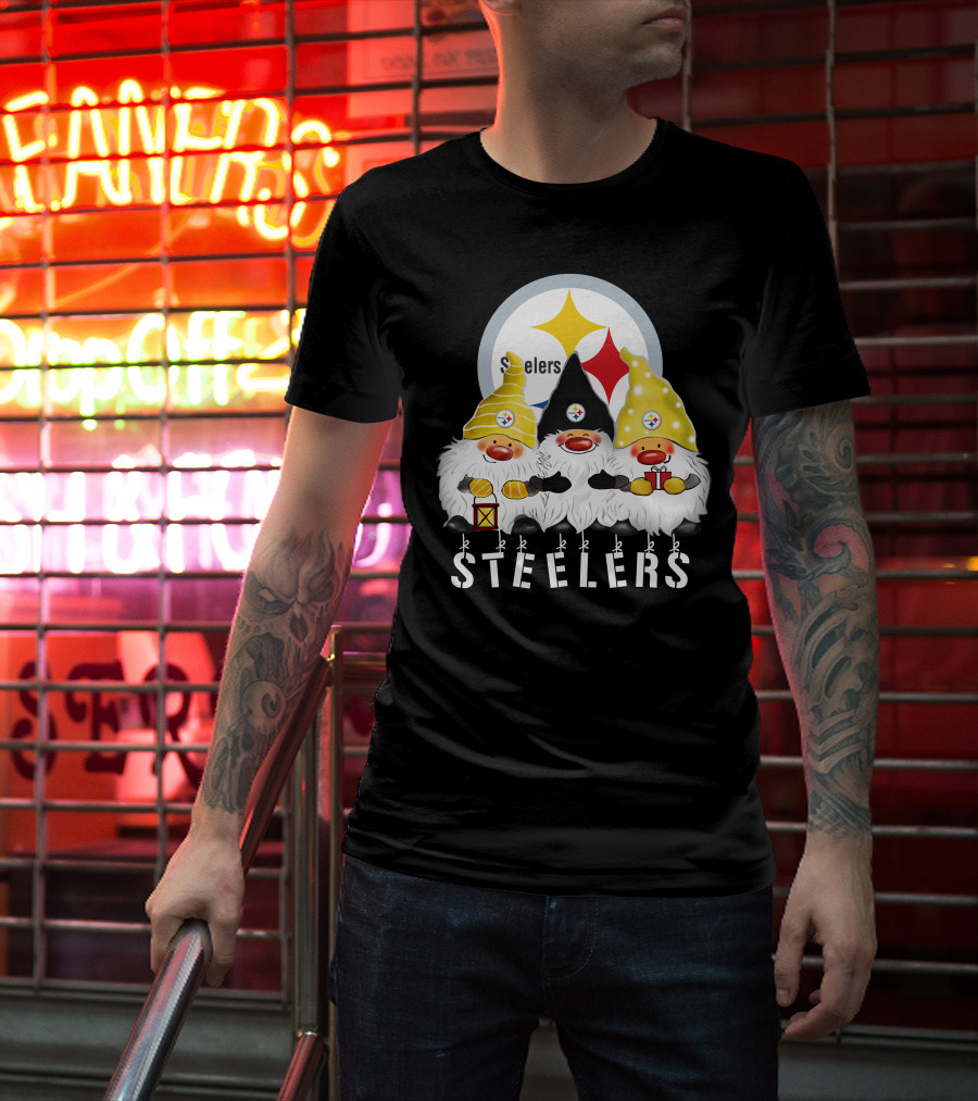 Steelers Merry Christmas Happy Holidays Gnomes T-Shirt