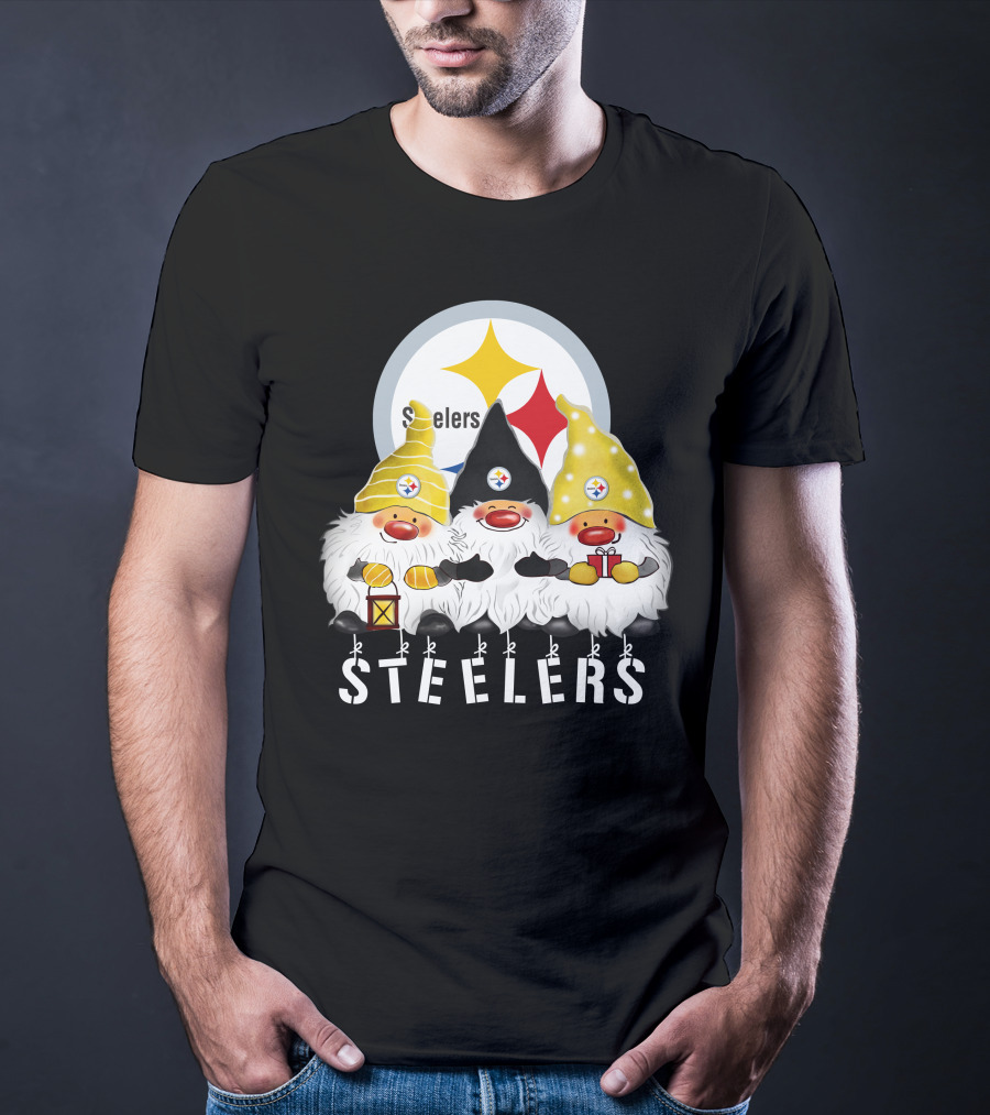 Steelers Merry Christmas Happy Holidays Gnomes T-Shirt