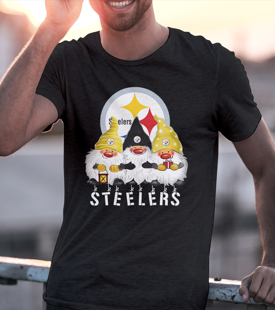 Steelers Merry Christmas Happy Holidays Gnomes T-Shirt
