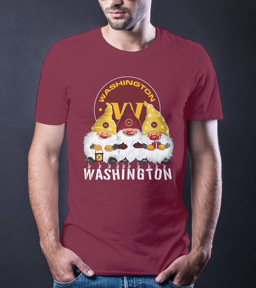 Washington Football Team Christmas Holiday Gnomes W T-Shirt