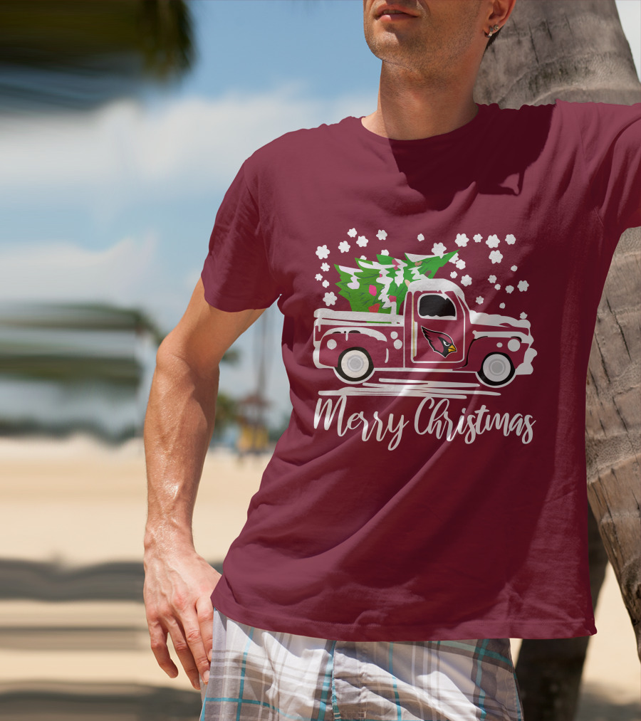 Arizona Cardinals Vintage Truck Merry Christmas T-Shirt