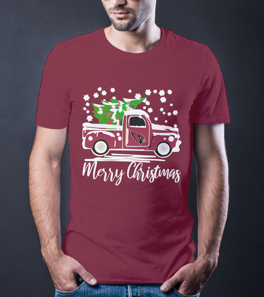 Arizona Cardinals Vintage Truck Merry Christmas T-Shirt