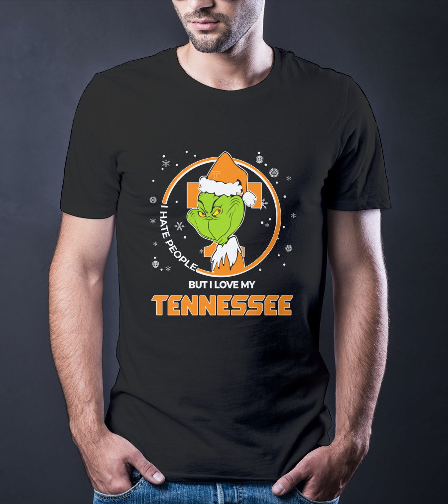 Christmas Grinch Santa I Hate People But I Love My Tennessee T-Shirt