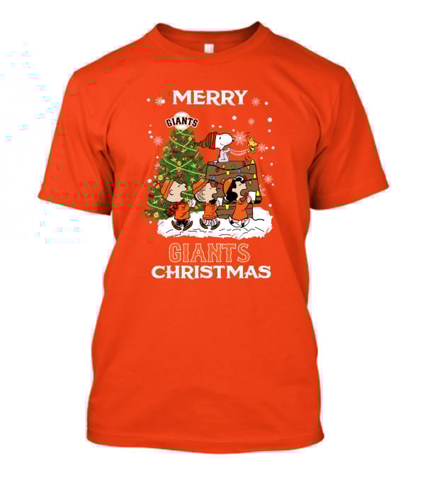 Merry Christmas San Francisco Giants Peanuts Tree T-Shirt