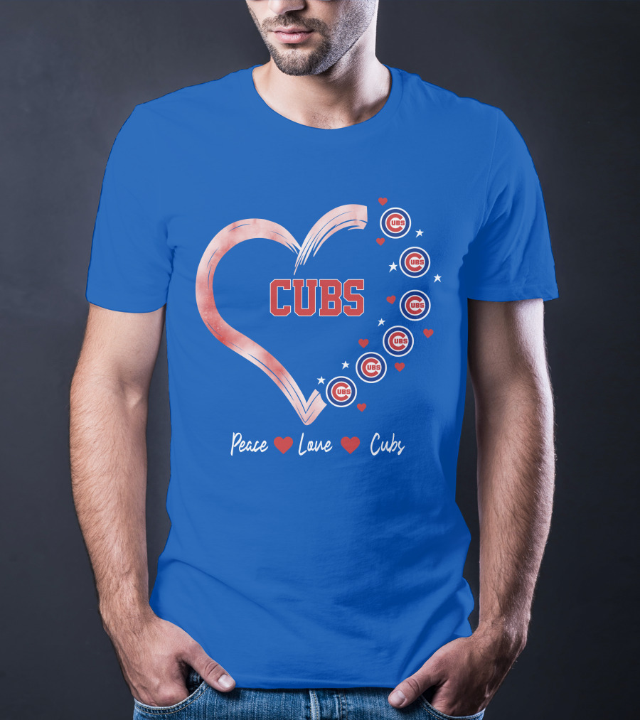 Peace Love Heart Cubs Chicago Cubs T-Shirt