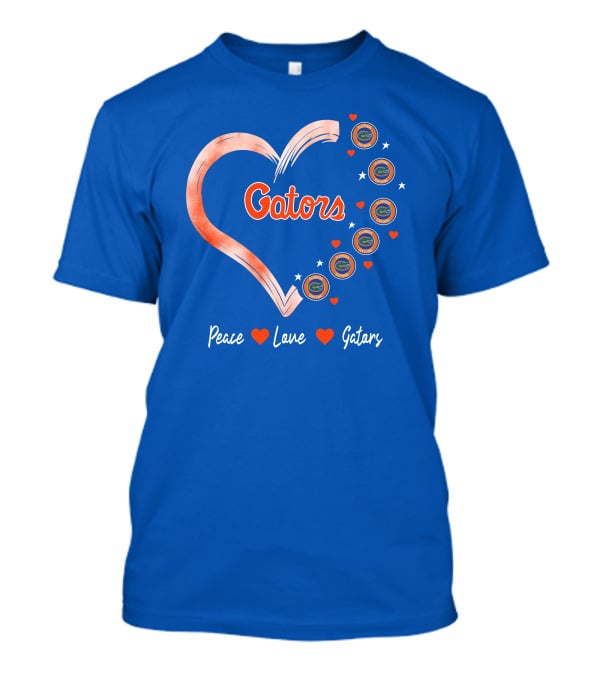 Peace Love Gators Heart Florida Gators T-Shirt