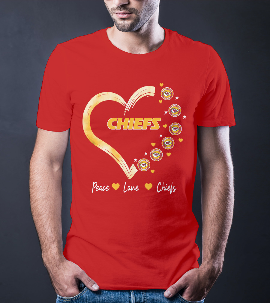 Peace Love Kansas City Chiefs Heart T-Shirt
