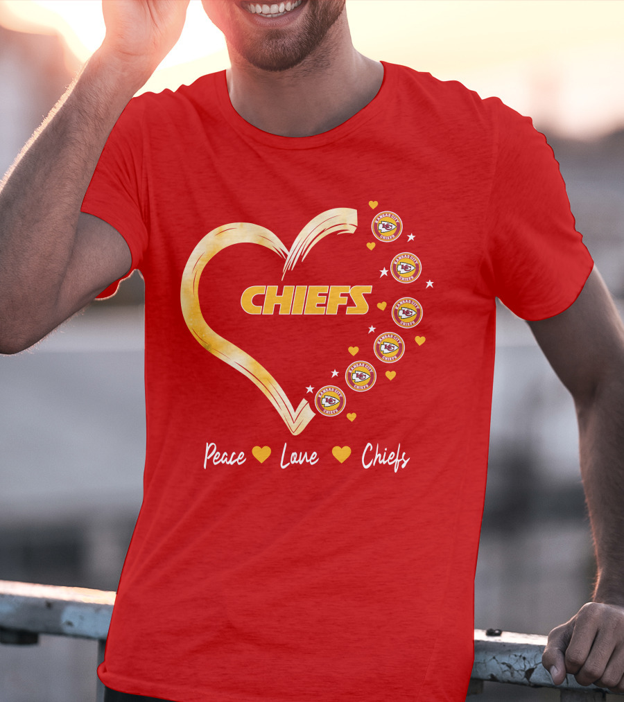 Peace Love Kansas City Chiefs Heart T-Shirt