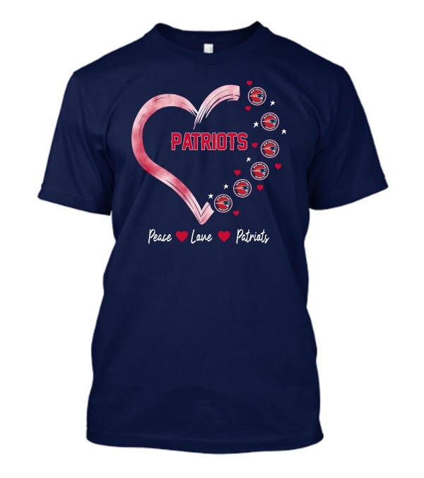 Patriots Peace Love Heart T-Shirt