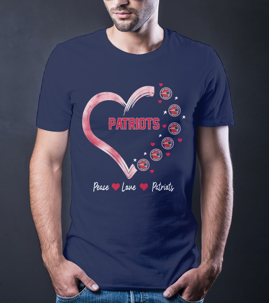 Patriots Peace Love Heart T-Shirt