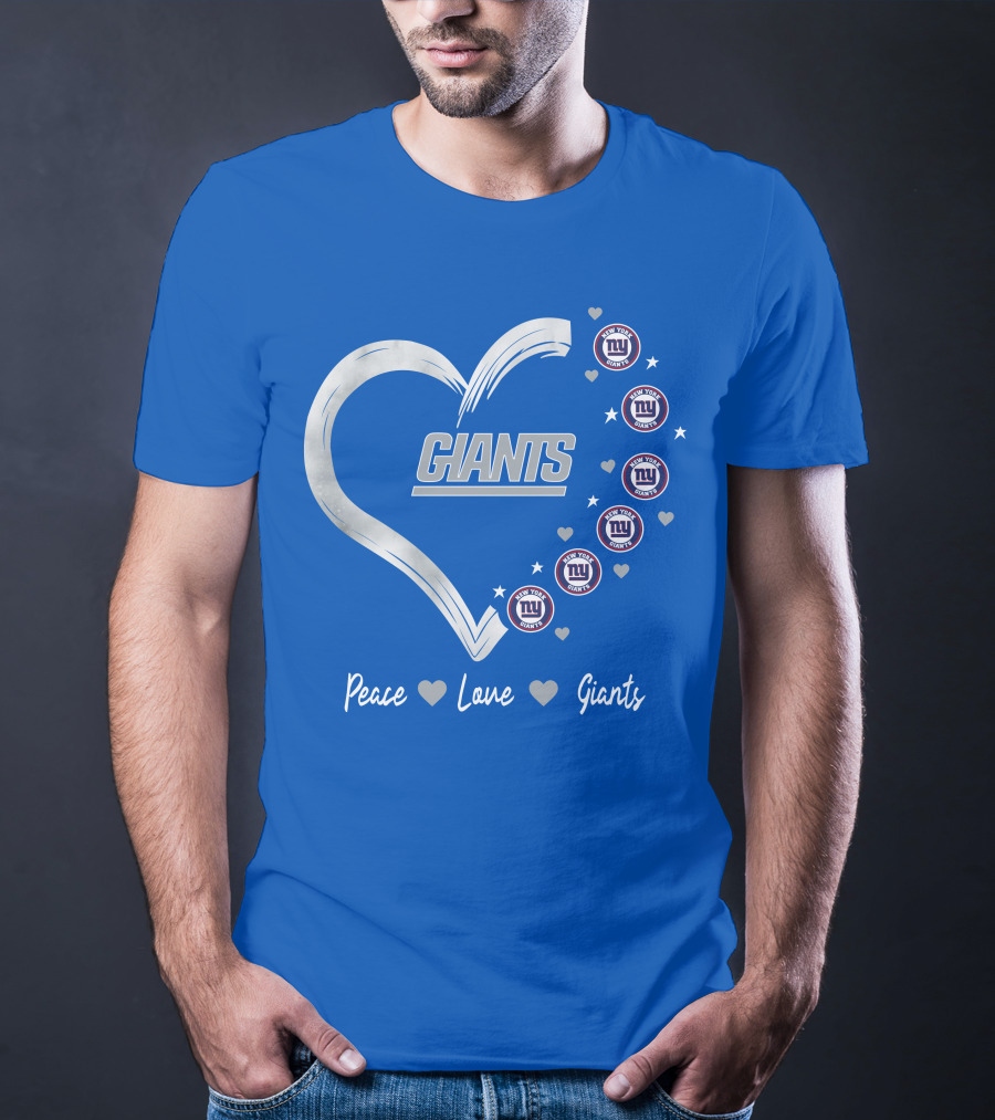 Peace Love Giants New York Giants Heart T-Shirt