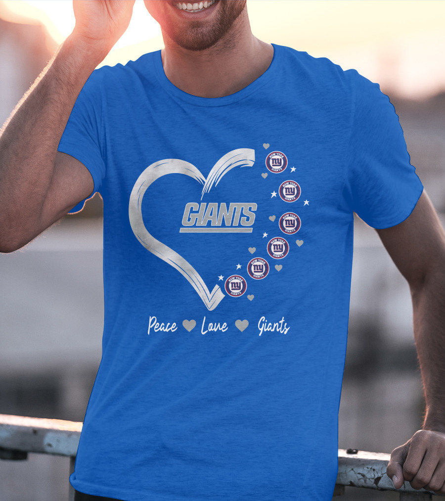 Peace Love Giants New York Giants Heart T-Shirt