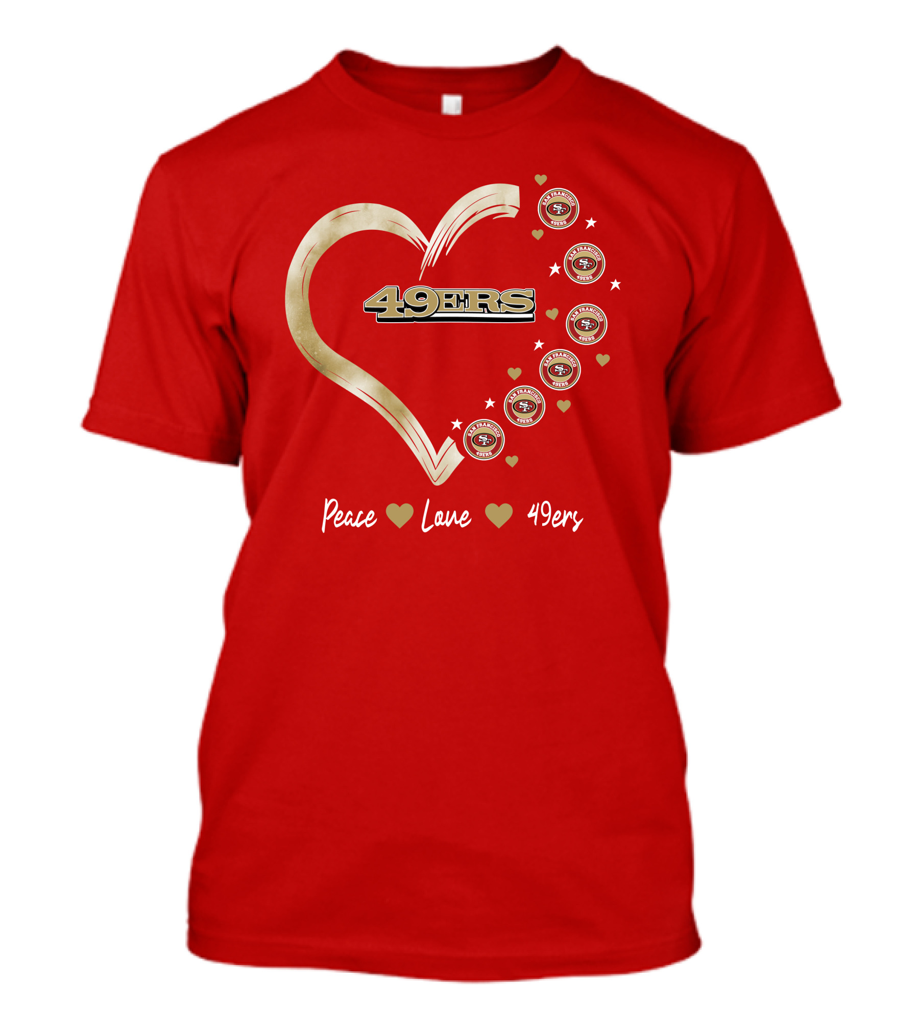 Peace Love Heart San Francisco 49ers Football Team T-Shirt