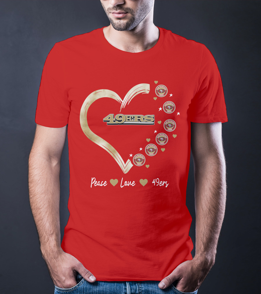 Peace Love Heart San Francisco 49ers Football Team T-Shirt