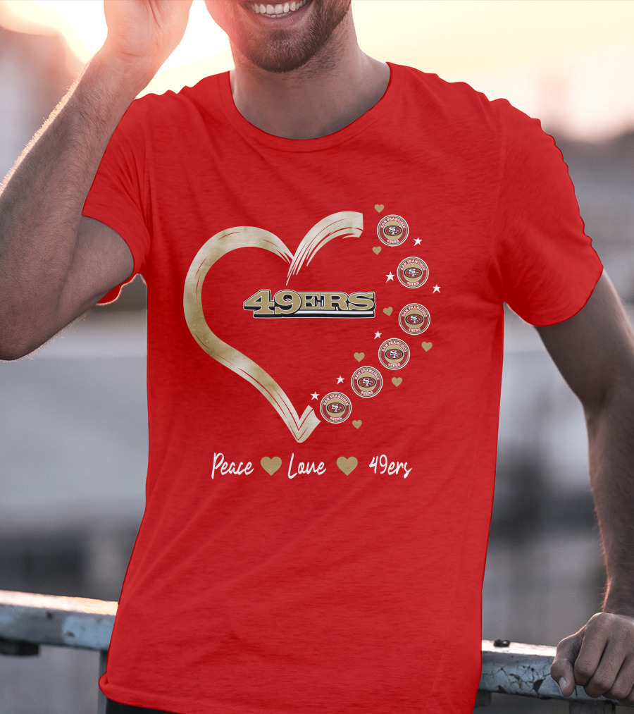 Peace Love Heart San Francisco 49ers Football Team T-Shirt