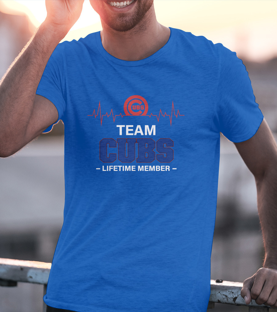 Cubs Team Lifetime Member With Heartbeat T-Shirt