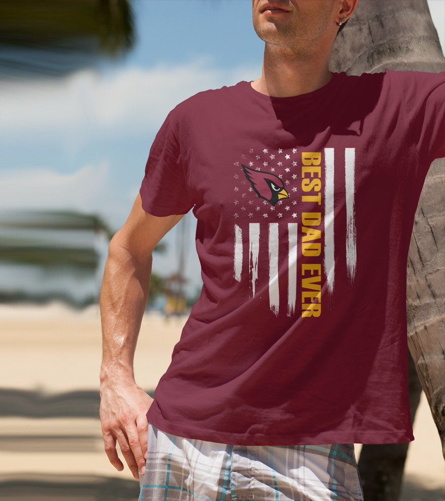 Arizona Cardinals Flag Best Dad Ever T-Shirt