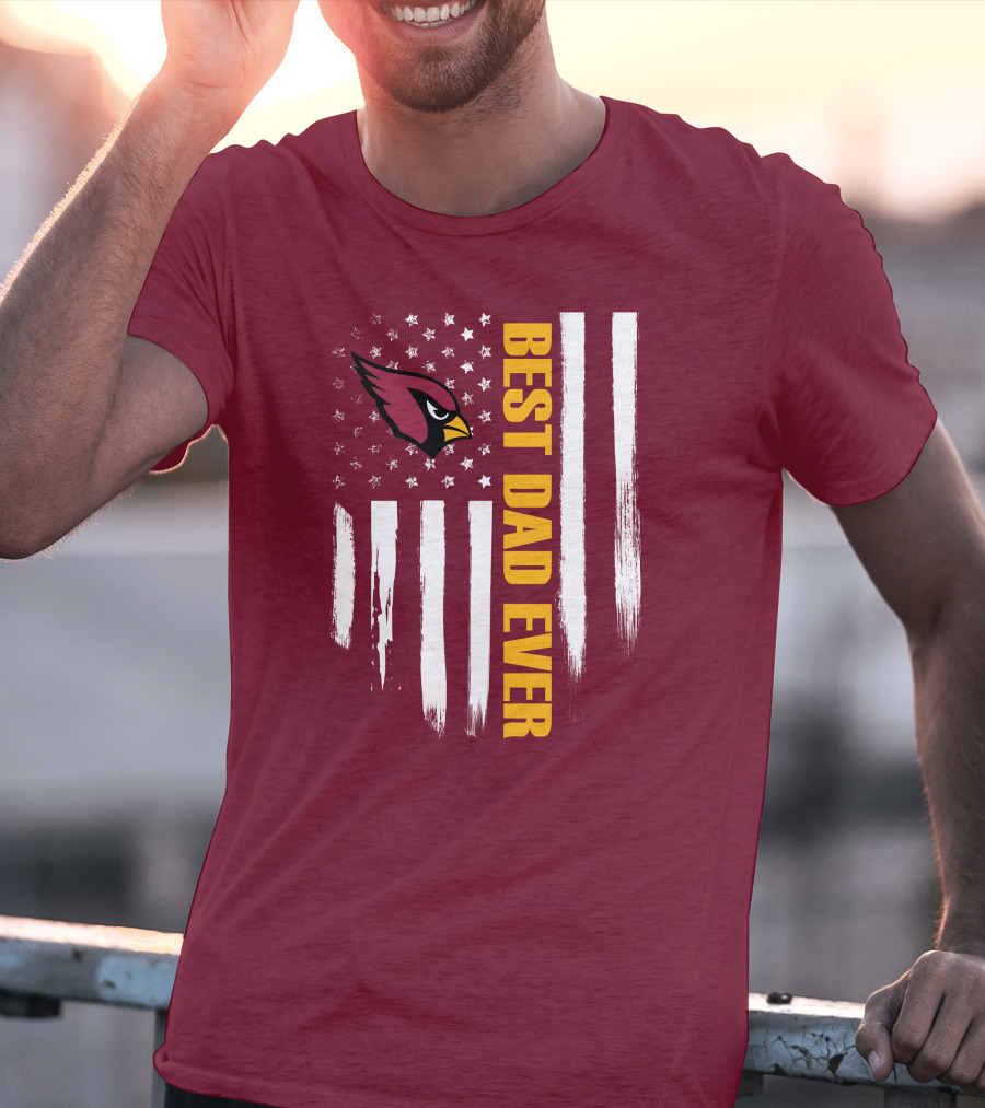 Arizona Cardinals Flag Best Dad Ever T-Shirt
