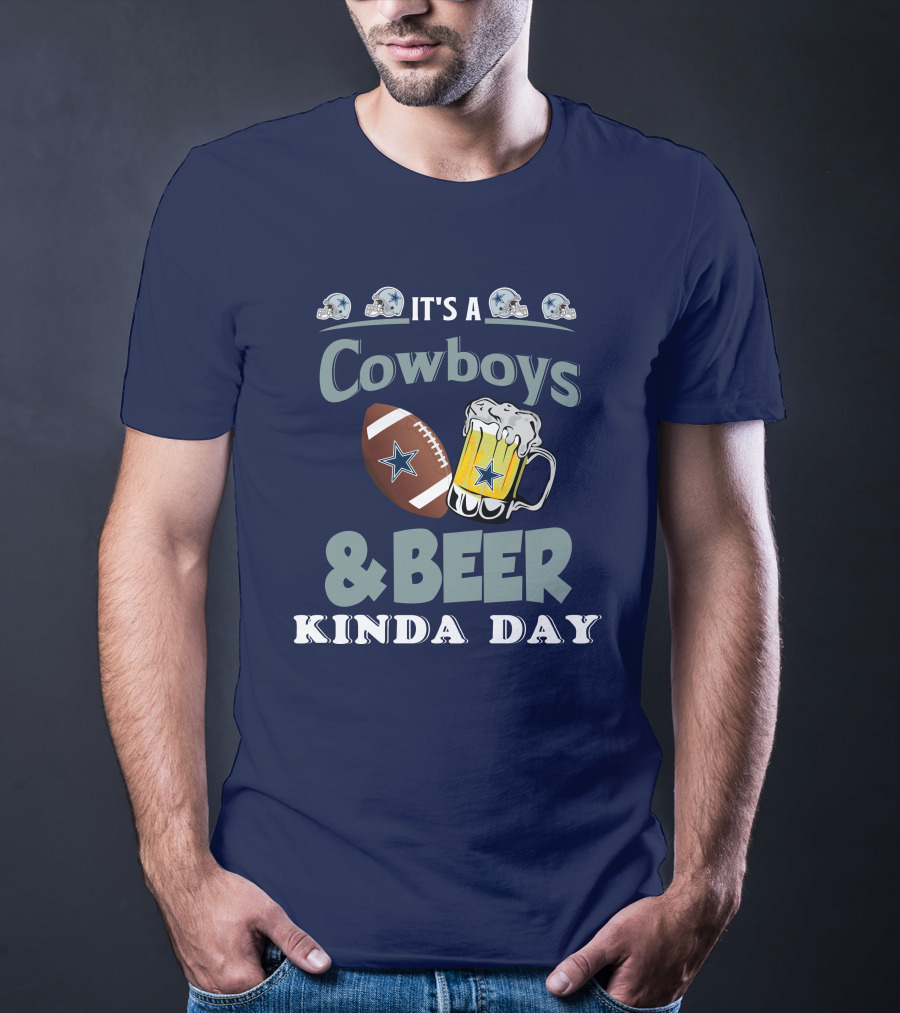 Dallas Cowboys Football Beer Kinda Day Football Helmet Star Mug T-Shirt