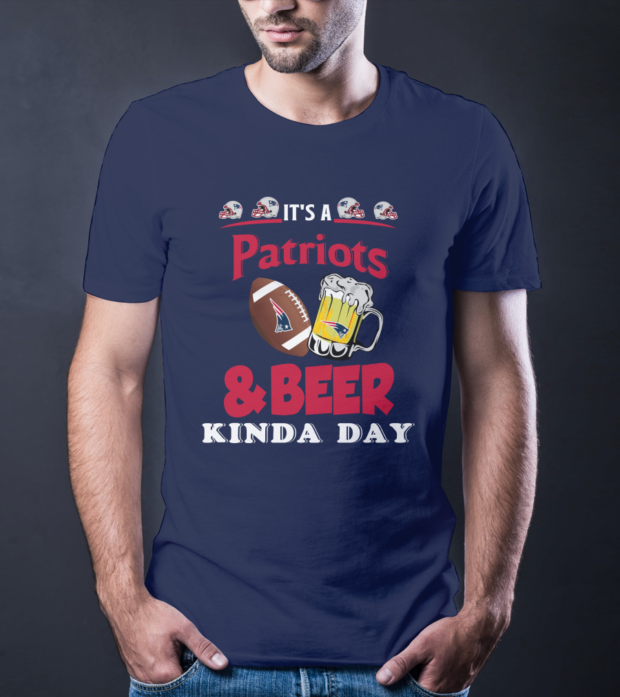 New England Patriots Football And Beer Celebration Day T-Shirt