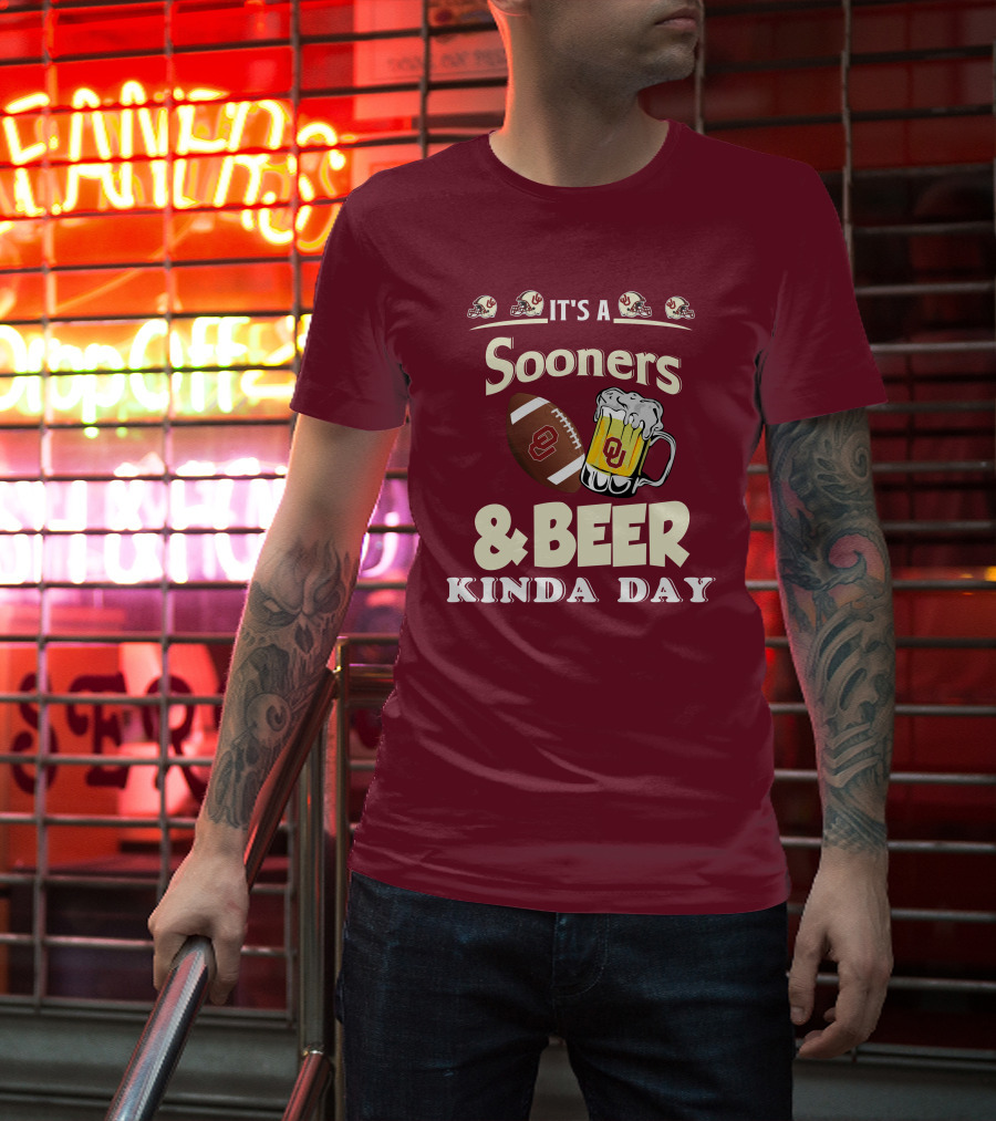 Oklahoma Sooners Football And Beer Kinda Day T-Shirt