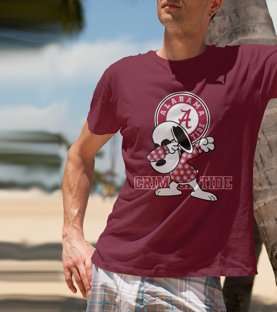 Alabama Crimson Tide Snoopy Dabbing Football Fan Spirit T-Shirt