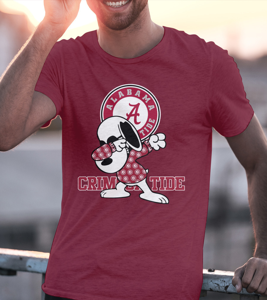 Alabama Crimson Tide Snoopy Dabbing Football Fan Spirit T-Shirt