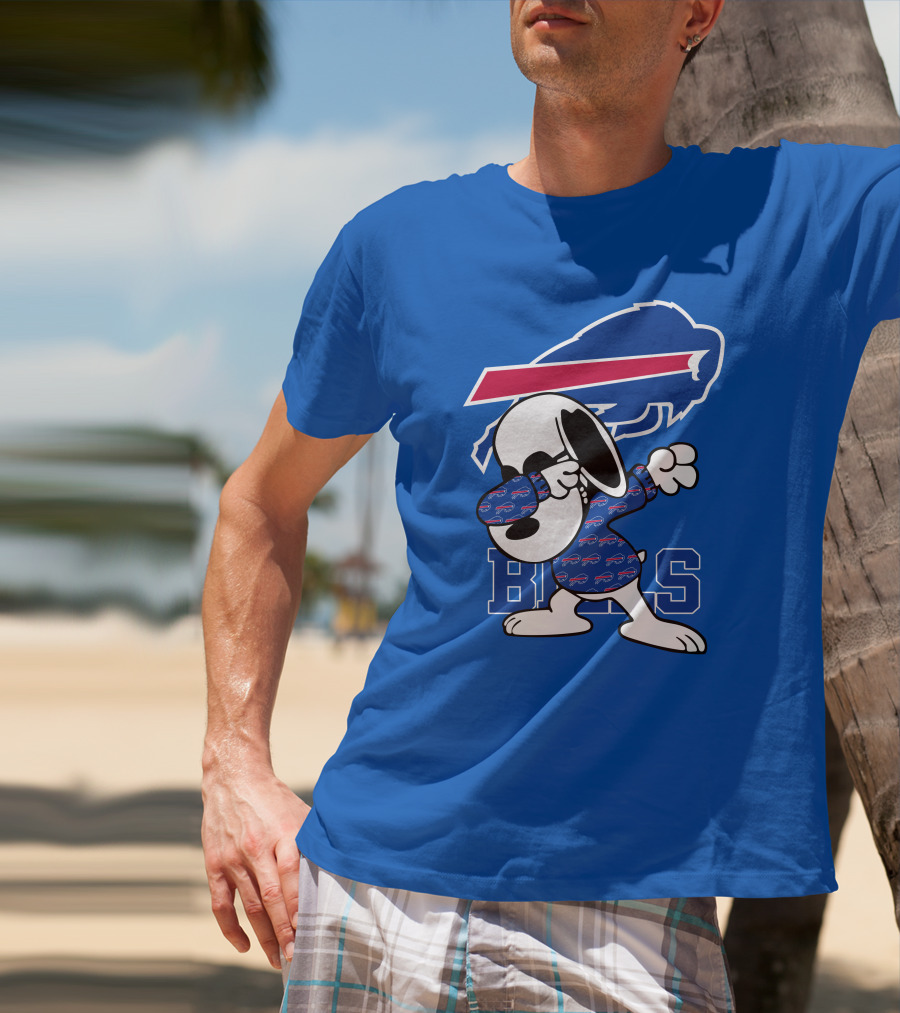 Buffalo Bills Snoopy Dabbing Bills Logo Football T-Shirt