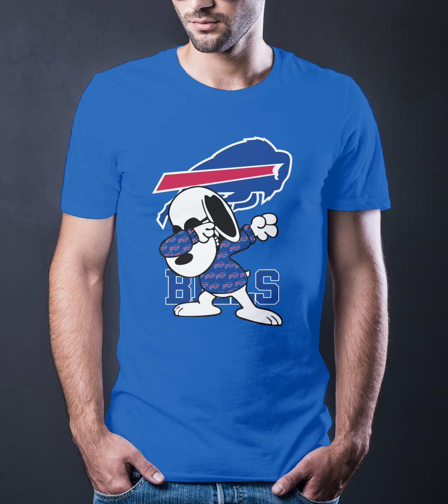 Buffalo Bills Snoopy Dabbing Bills Logo Football T-Shirt