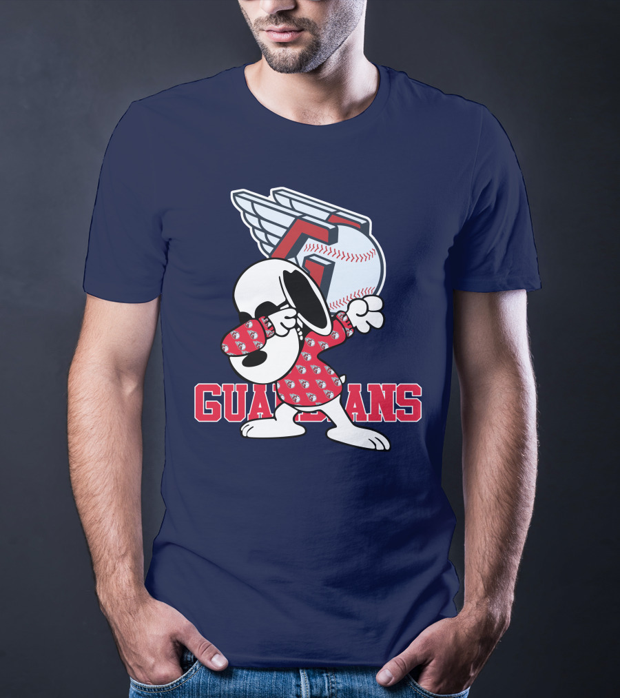 Cleveland Guardians Snoopy Dabbing Baseball T-Shirt