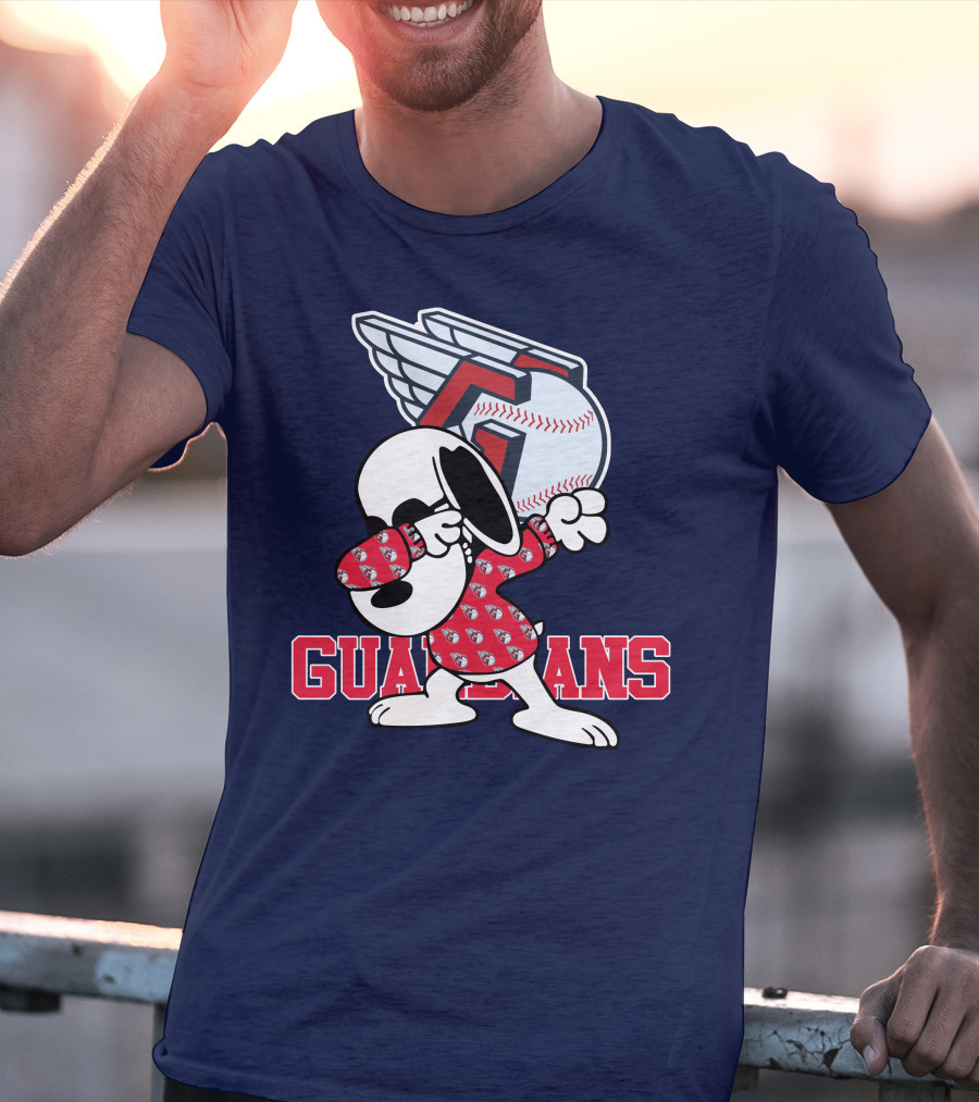 Cleveland Guardians Snoopy Dabbing Baseball T-Shirt