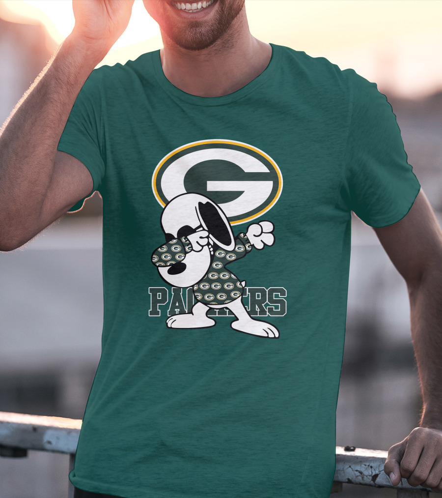 Green Bay Packers Snoopy Dabbing Packers T-Shirt