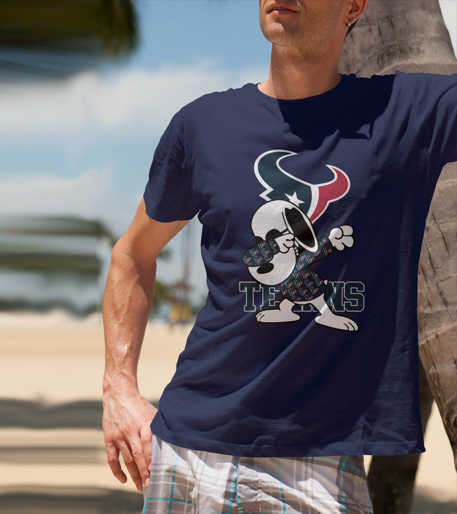 Houston Texans Snoopy Dabbing Texans T-Shirt