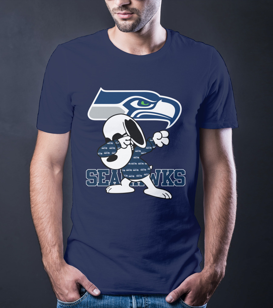 Seattle Seahawks Snoopy Dabbing NFL Team Fan Apparel Bowing Dance T-Shirt