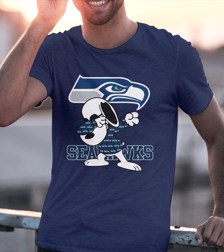 Seattle Seahawks Snoopy Dabbing NFL Team Fan Apparel Bowing Dance T-Shirt