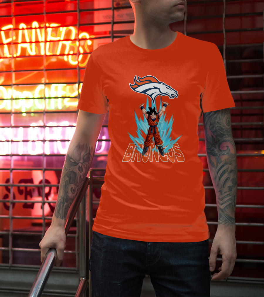 Denver Broncos Super Saiyan Goku Power-Up T-Shirt