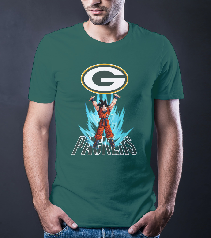 Green Bay Packers Goku Super Saiyan Power Up T-Shirt