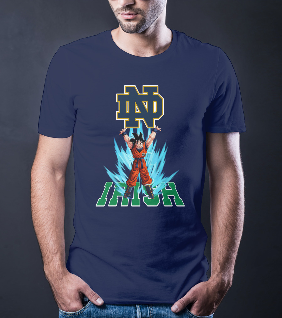 Notre Dame Fighting Irish Dbz Super Saiyan Goku Spirit Bomb T-Shirt