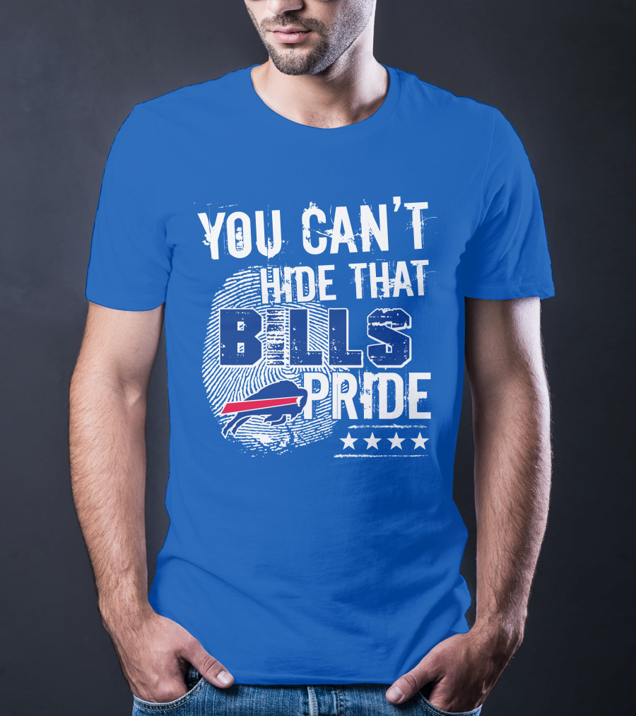 You Can't Hide That Bills Pride Buffalo Bills Logo Fingerprint Stars T-Shirt