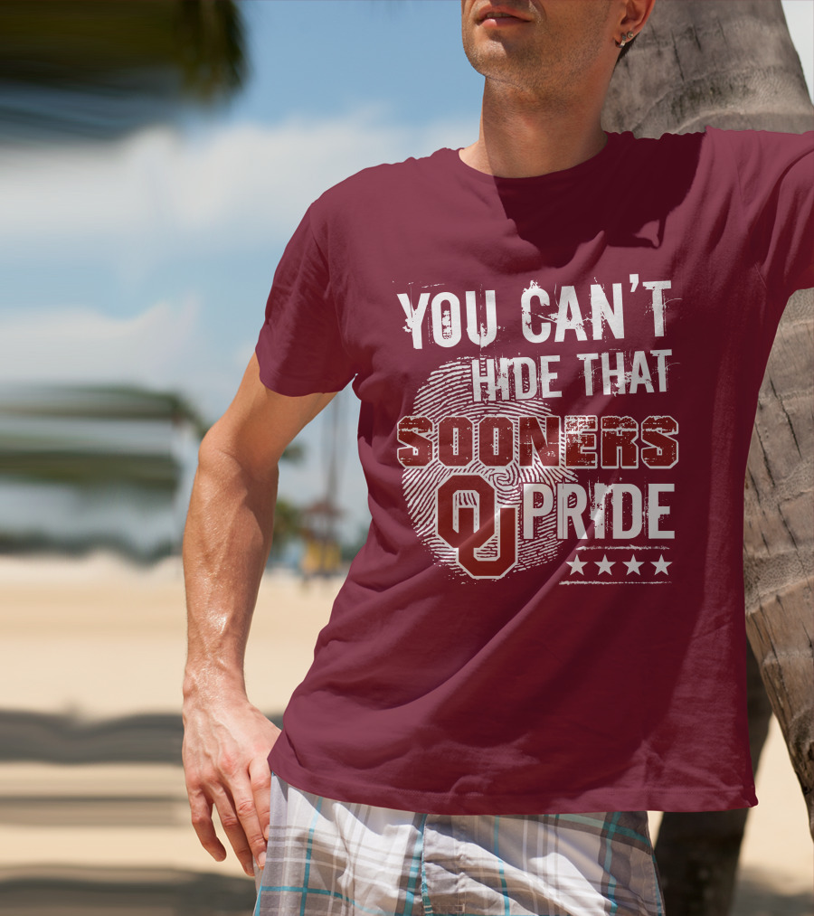 You Can't Hide That Oklahoma Ou Sooners Pride With Fingerprint And Stars T-Shirt