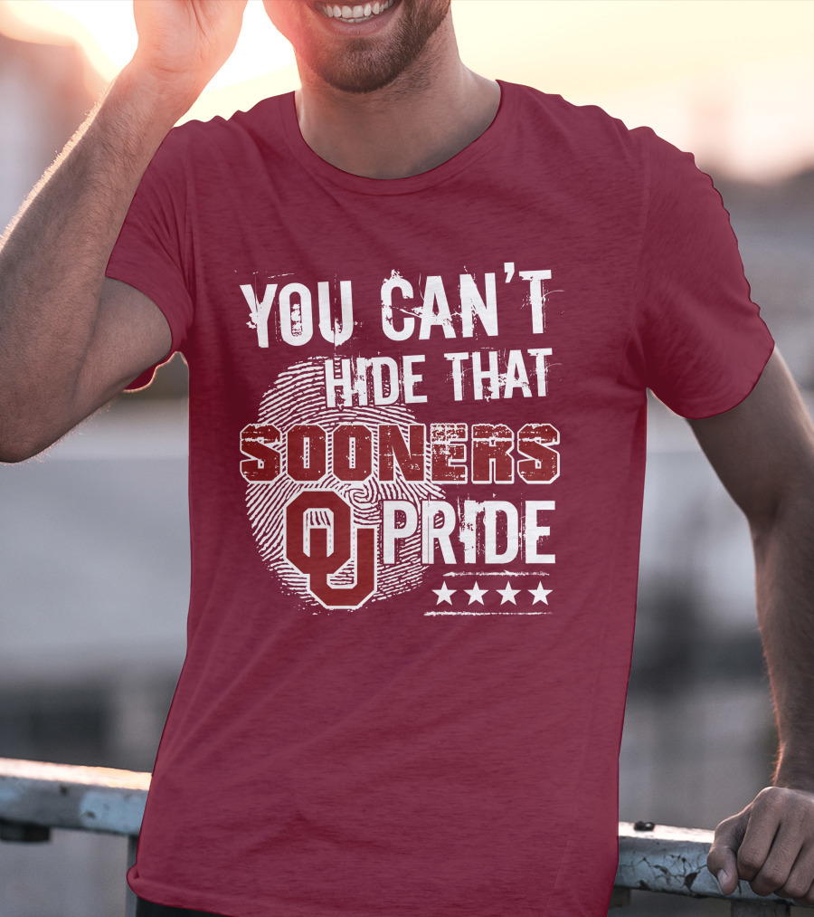 You Can't Hide That Oklahoma Ou Sooners Pride With Fingerprint And Stars T-Shirt